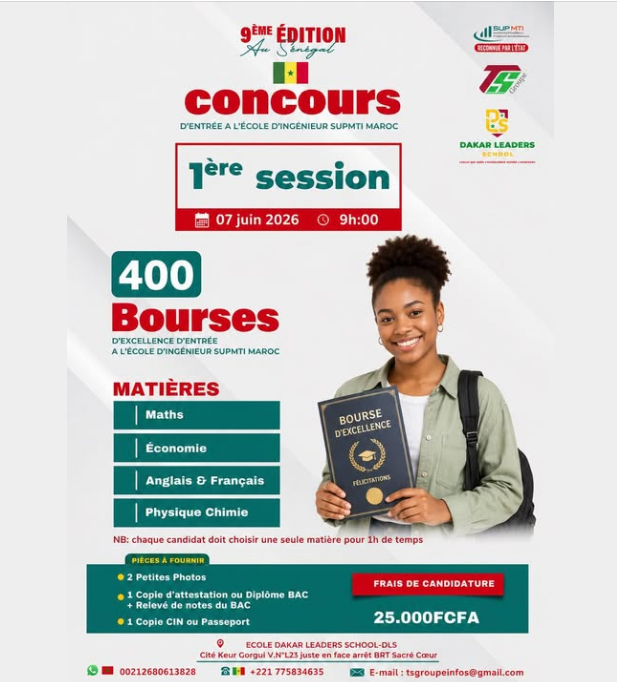 Affiche Concours Bourses d'Excellence Sup MTI Maroc